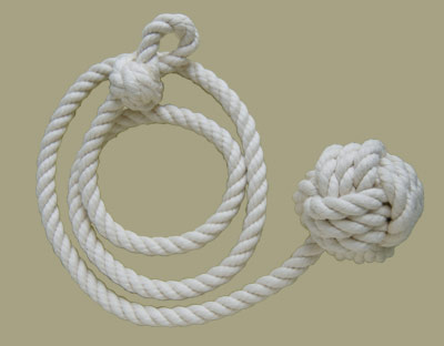 Star knot light pull in hemp and cotton
